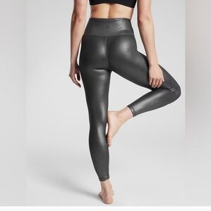 Athleta Metallic Black Leggings